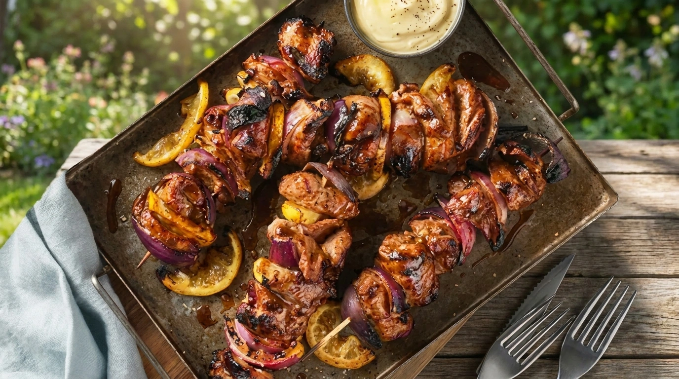Grillspett med fläskfilé